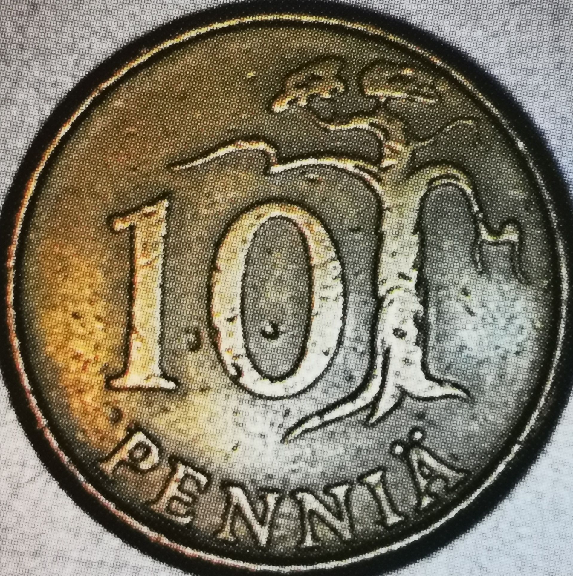 10 penniä 1965 variantti 1.2 arvopuoli