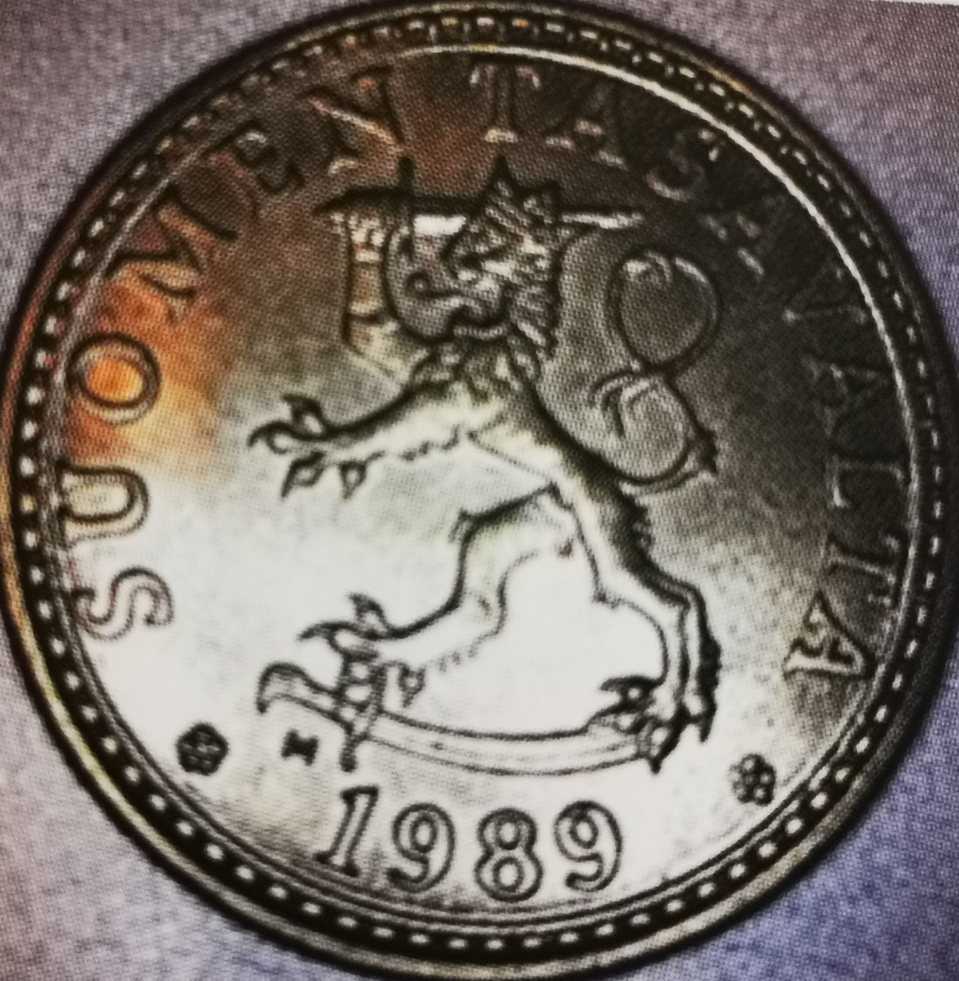 20 penniä 1989 variantti 1.3 tunnuspuoli