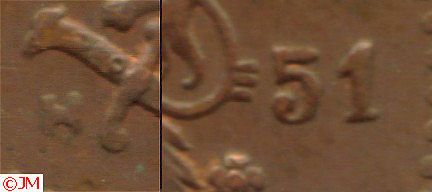 1 markka 1951 kupari variantti II 