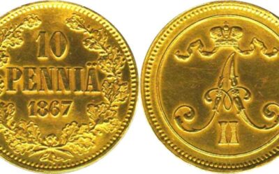 10 penniä 1867 kulta