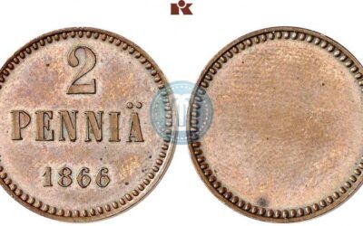 2 penniä 1866 koerahan väärennökset
