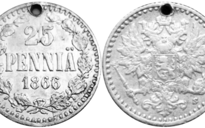 25 penniä 1866 uusi variantti löydetty