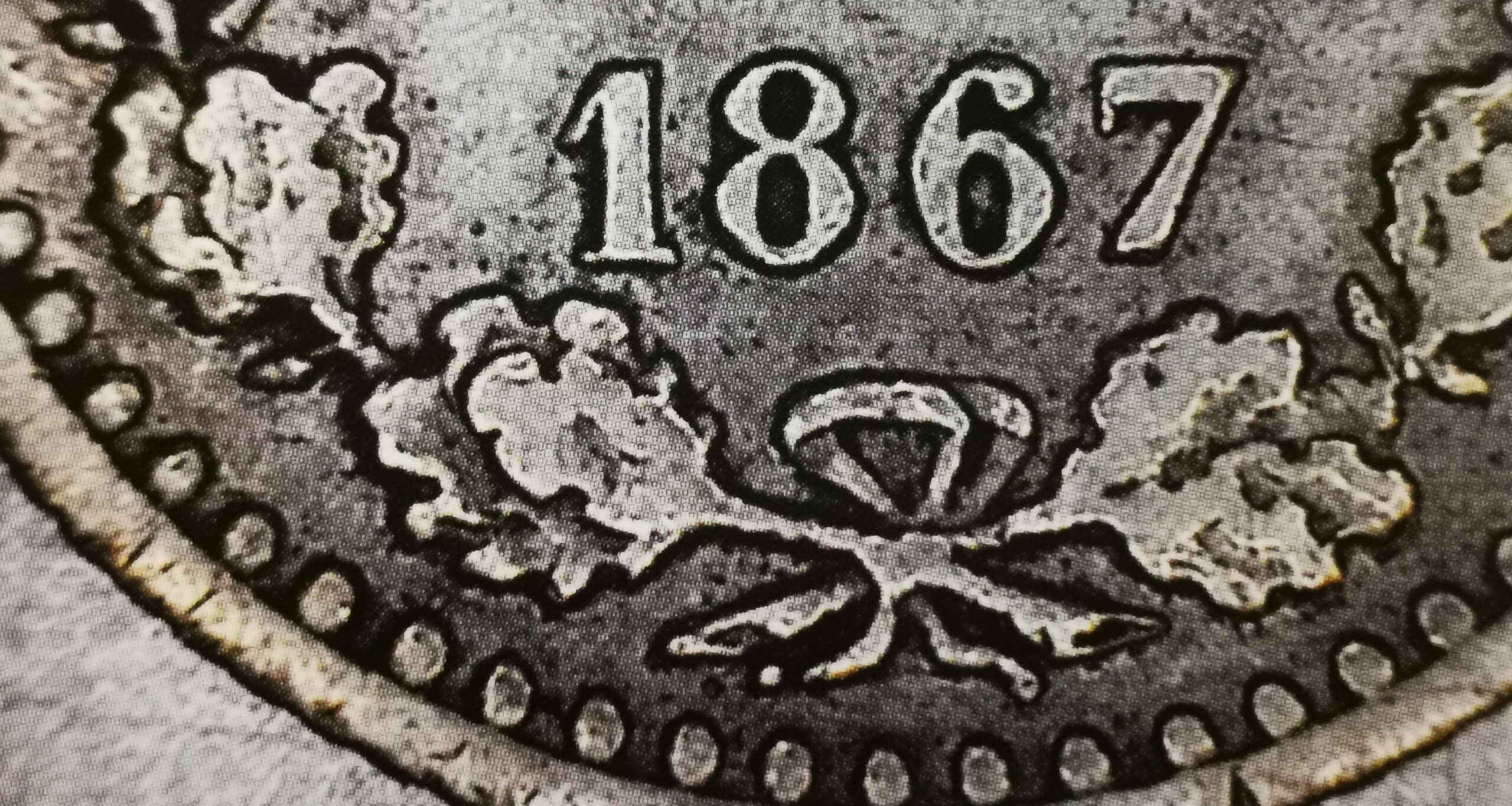 25 penniä 1867 variantti 1.1 arvopuoli