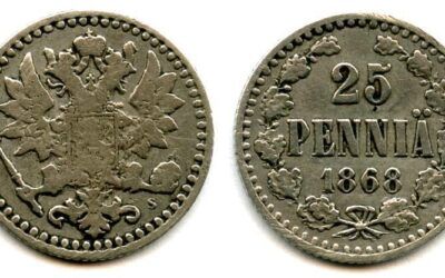 25 penniä 1868 – Harvinaiset variantit