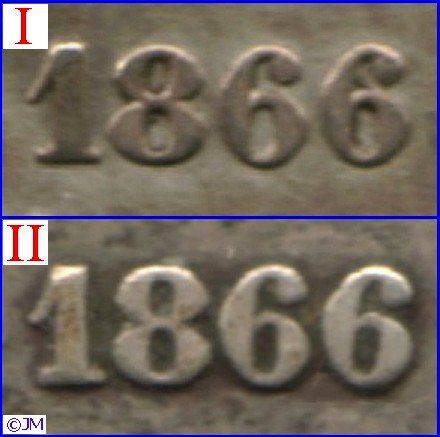 50 penniä 1866 variantit