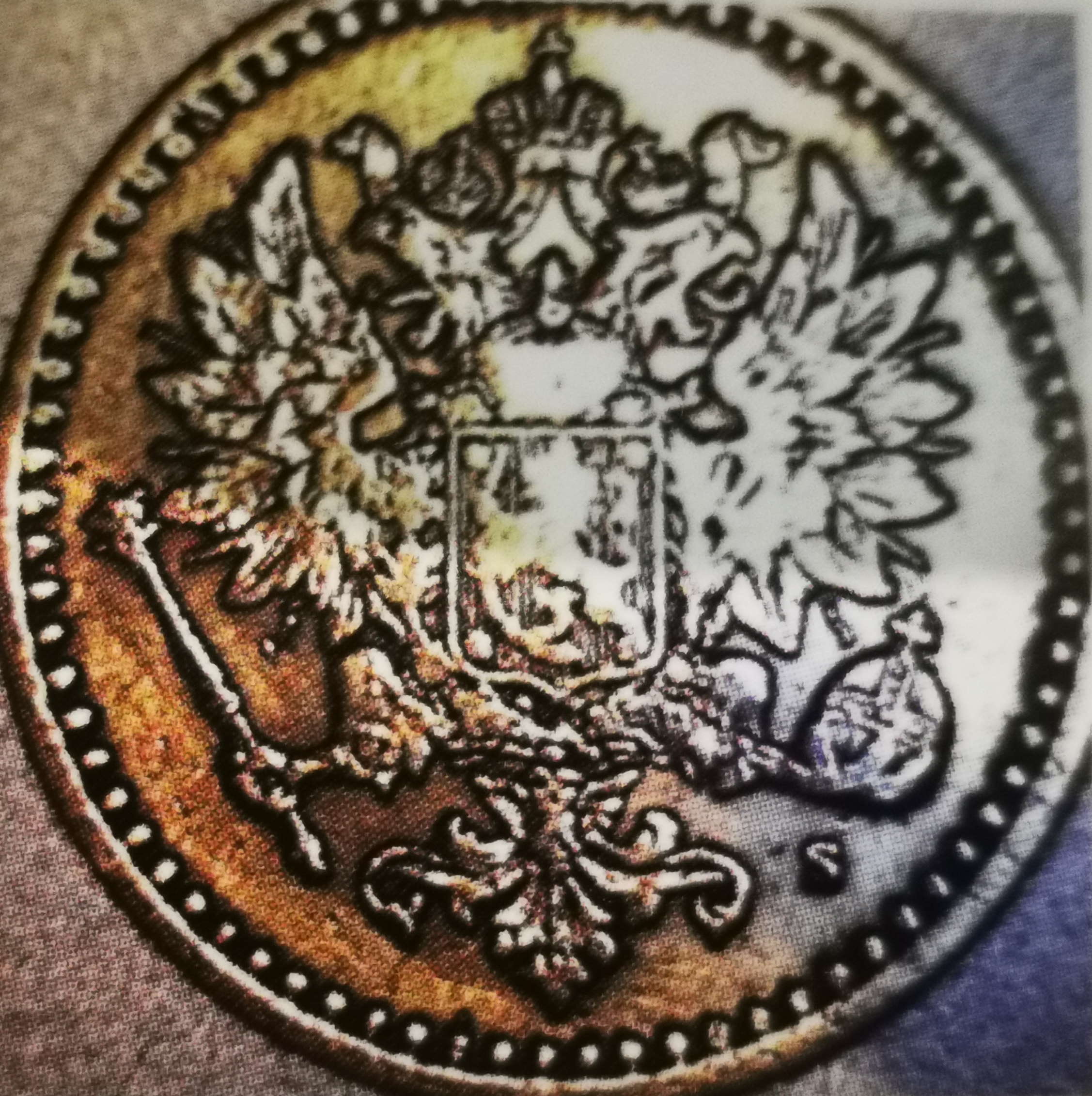 50 penniä 1866 variantti 1.1 tunnuspuoli
