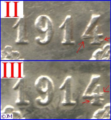 50 penniä 1914 variantit