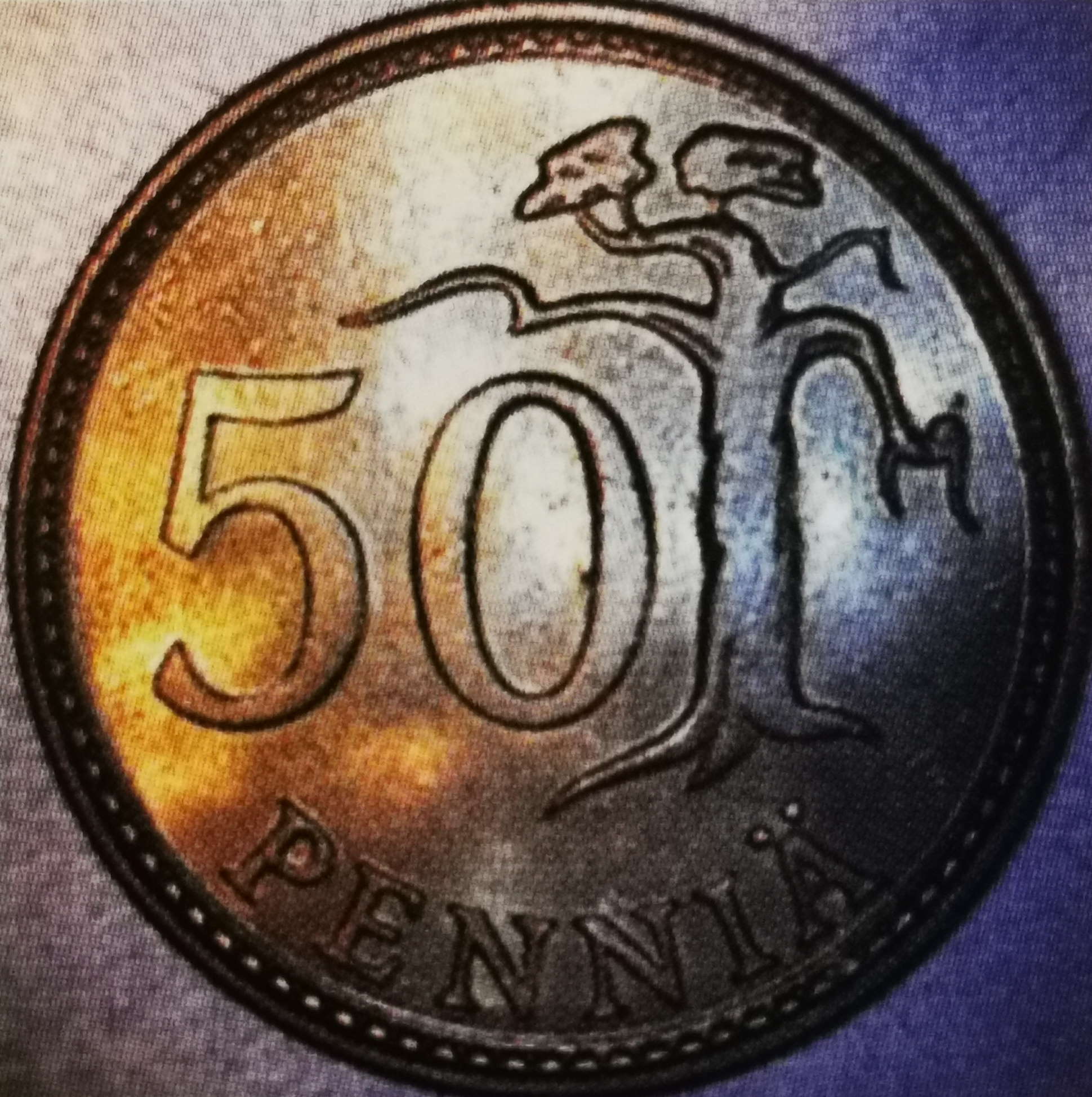 50 penniä 1989 variantti 1.2 arvopuoli