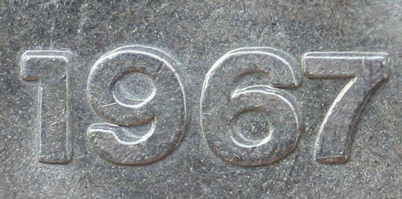 10 markkaa 1967 itsenäisyys 50 vuotta kaksoiskaiverrus vuosiluvussa