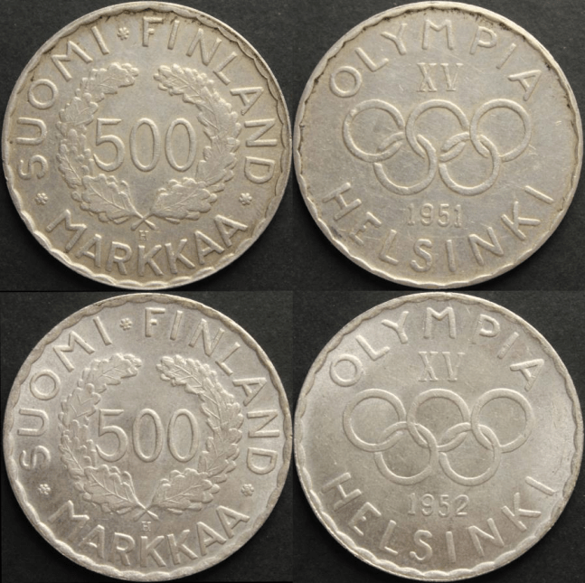 500 markkaa 1951 ja 1952 väärennökset